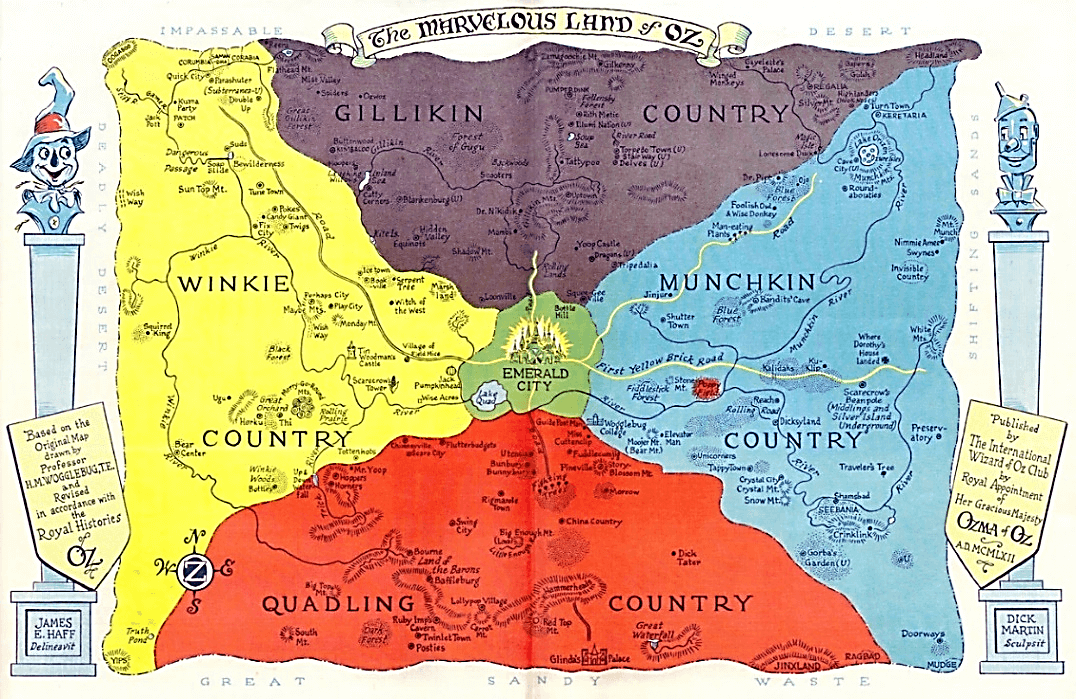 Карта Страны Оз Френсиса Баума