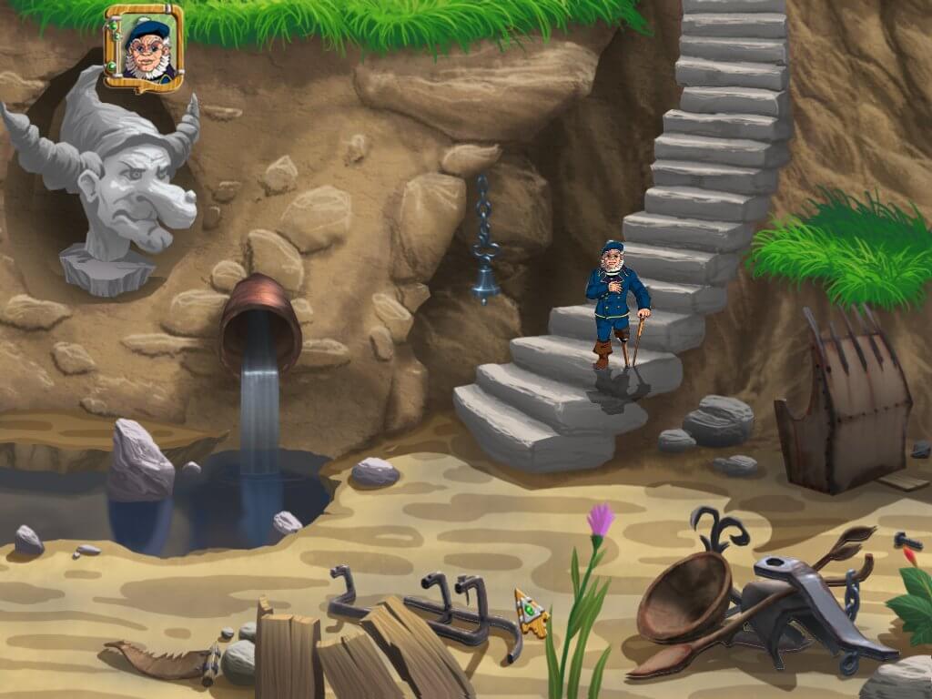 Кадр компьютерной игры жанра «квест» «Урфин Джюс и его деревянные солдаты» (2007)